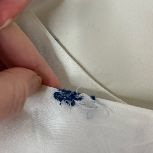 LULUS With a Whisper Blue and Ivory Embroidered Dress 3/4 Sleeve Boho Chic XS - Picture 9 of 16